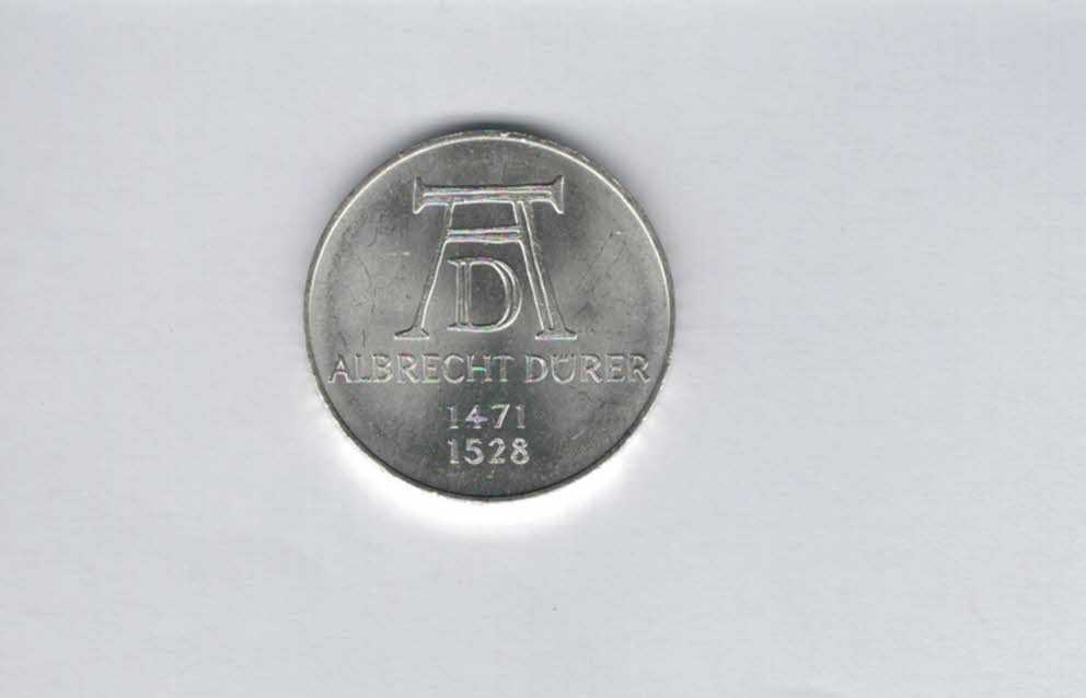  5 Mark 1971 D Albrecht Dürer silber 7g fein BRD Deutschland Spittalgold9800 (4601/6   