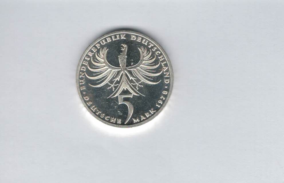  5 Mark 1978 F Balthasar Neumann silber 7g fein BRD Deutschland Spittalgold9800 (4601/15   