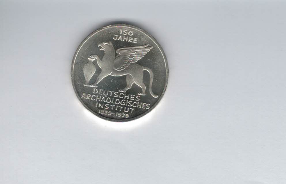  5 Mark 1979 J Archäologisches Institut silber 7g fein BRD Deutschland Spittalgold9800 (4601/16   