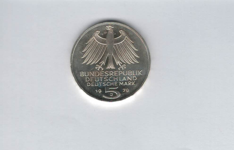  5 Mark 1979 J Archäologisches Institut silber 7g fein BRD Deutschland Spittalgold9800 (4601/16   
