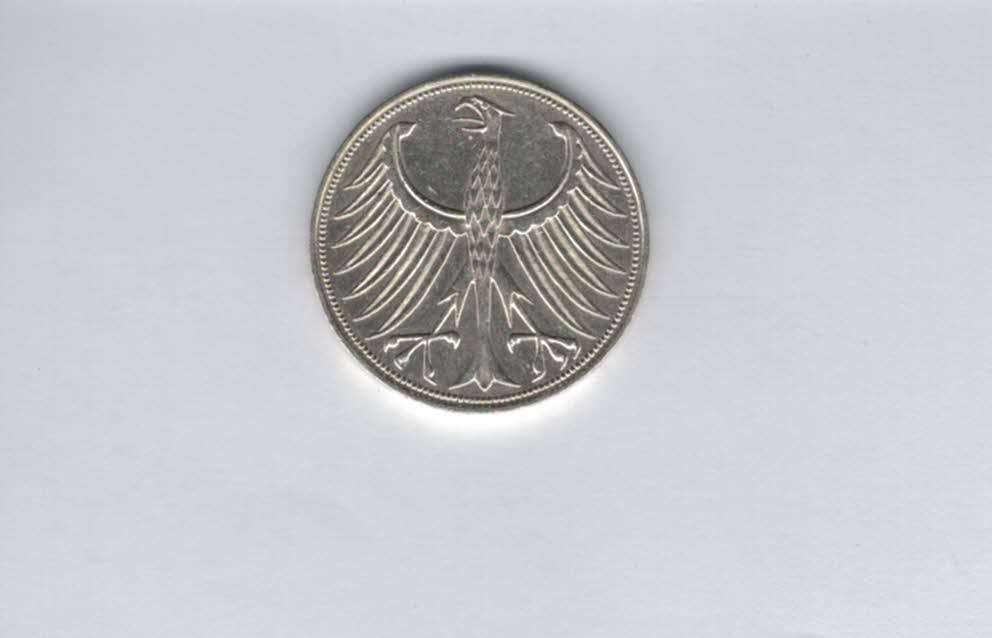 5 Mark 1951 D silber 7g fein BRD Deutschland Spittalgold9800 (4601   