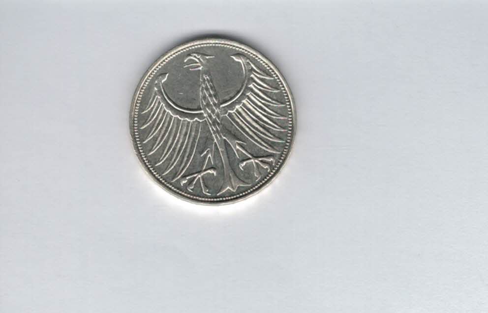  5 Mark 1967 J silber 7g fein BRD Deutschland Spittalgold9800 (4601   