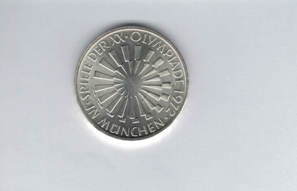  10 Mark 1972 F Strahlenspirale München 9,68g fein silbe BRD Deutschland Spittalgold9800 (04603/6   