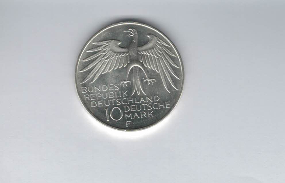  10 Mark 1972 F Stadion 9,68g fein silber BRD Deutschland Spittalgold9800 (4603/18   