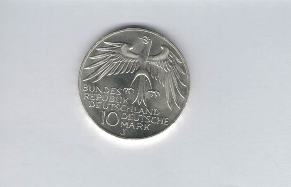  10 Mark 1972 J Stadion 9,68g fein silber BRD Deutschland Spittalgold9800 (4603/20   