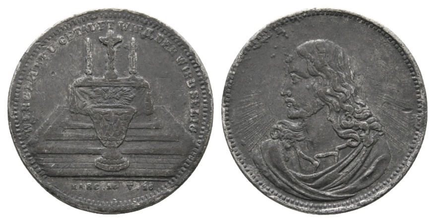  Medaille o.J.; Zinn?, 4,80 g, Ø 27,5 mm   