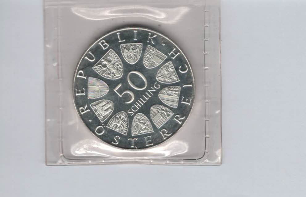  50 Schilling 1972 350 Jahre Universität Salzburg Ag 18g fein Österreich Spittalgold9800 (4584/12   