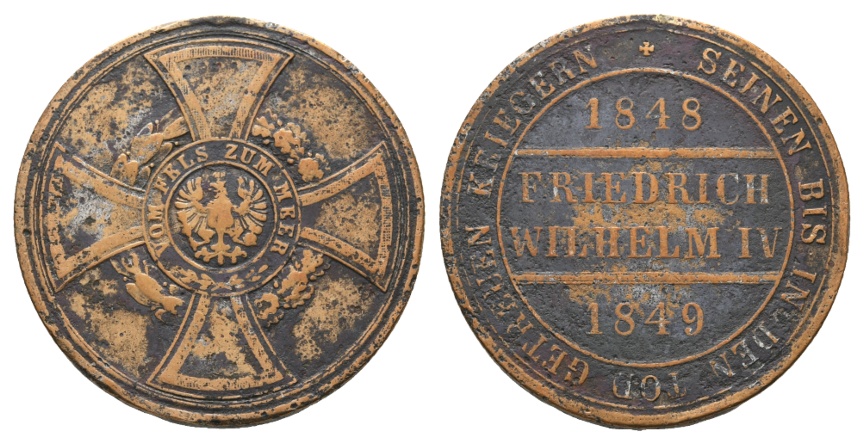  Preußen, Medaille 1849; Bronze,tragbar, 13,41 g, Ø 30 mm   