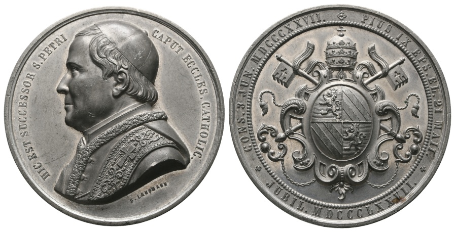  Vatikan, Zinnmedaille o.J.; 85,76 g, Ø 60,4 mm   
