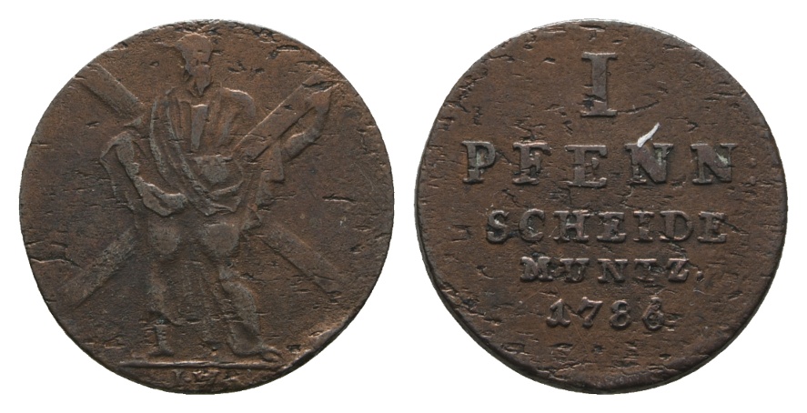  Altdeutschland; Kleinmünze 1786   
