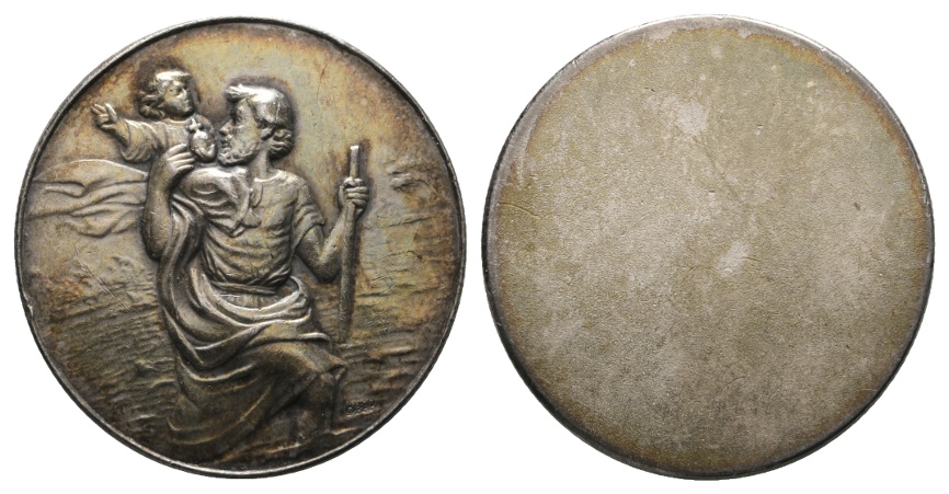  Medaille o.J.; versilbertes Metall, Ø 34,2 mm   