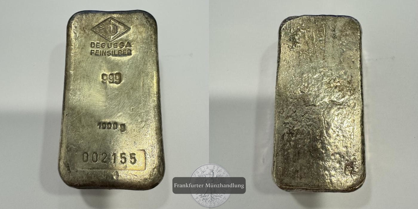  Deutschland 1000g Silberbarren Degussa  FM-Frankfurt  Feinsilber: 1000g   