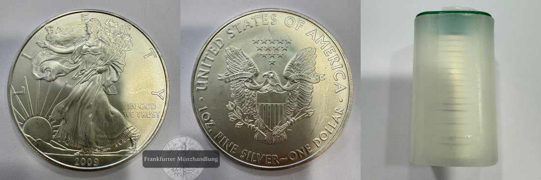  LOT: USA 20x 1 Dollar 2009 Walking Liberty FM-Frankfurt KM#273 Feinsilber: 622g   