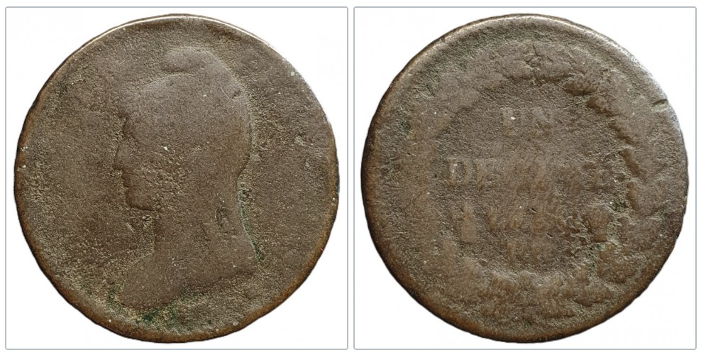 Frankreich 1 Décime, 1800 Münzzeichen BB - Straßburg