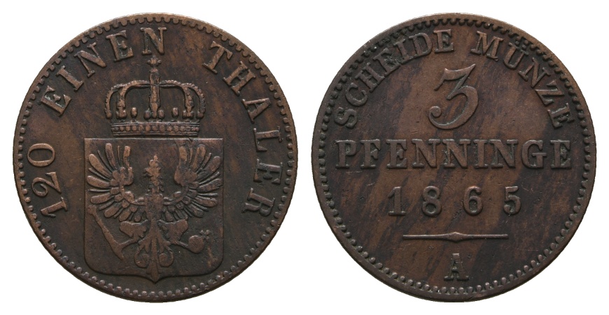  Altdeutschland; Kleinmünze 1865   