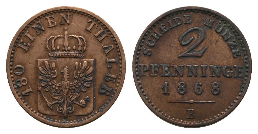  Altdeutschland; Kleinmünze 1868   
