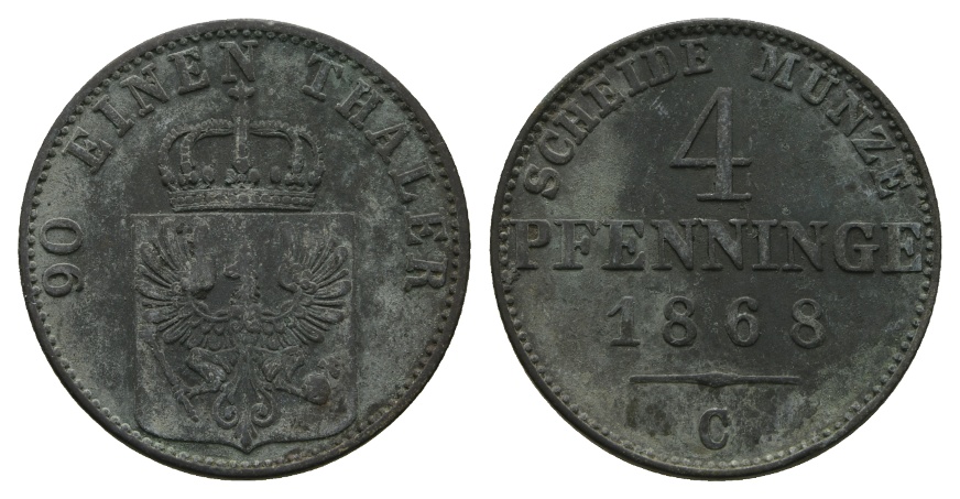  Altdeutschland; Kleinmünze 1868   
