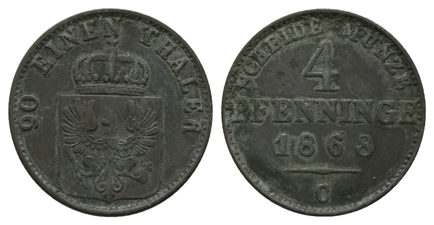  Altdeutschland; Kleinmünze 1868   
