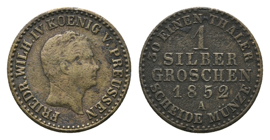  Altdeutschland; Kleinmünze 1852   