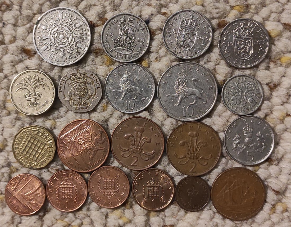  Set 093: Großbritannien Münzlot mit 20 verschiedenen Münzen   