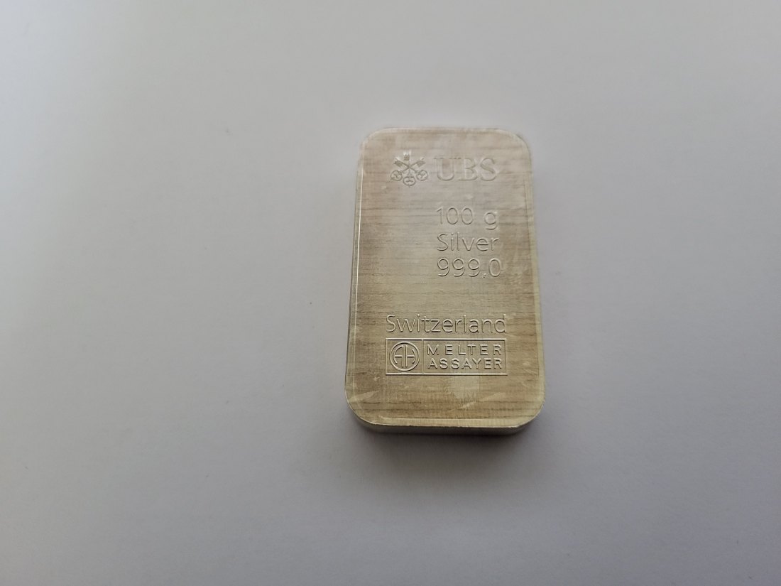 Silberbarren 100 g Melter Assayer UBS Ag 999,0 silber Schweiz Spittalgold9800 (4997)   