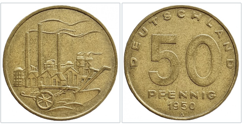  Deutschland - DDR 50 Pfennig, 1950 A   