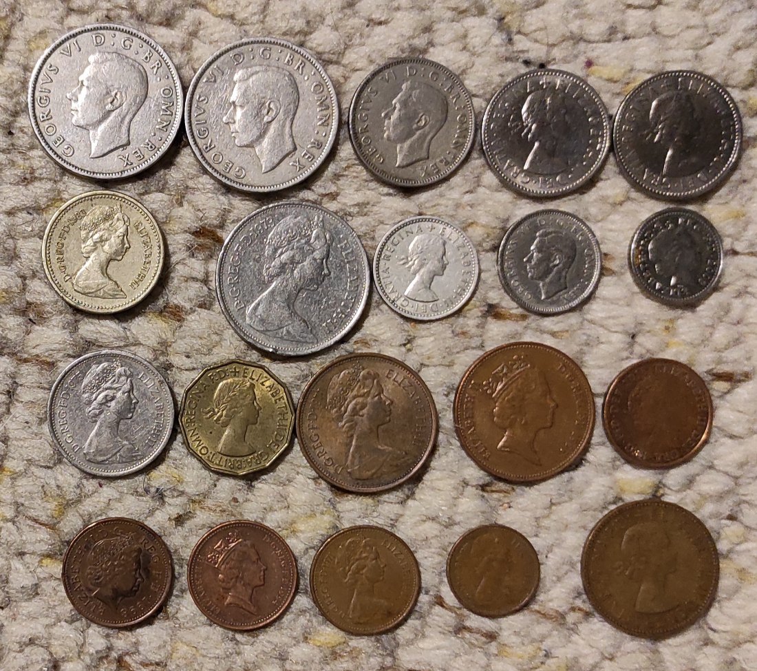  Set 115: Großbritannien Münzlot mit 18 verschiedenen Münzen (1 doppelt)   