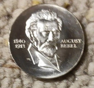  DDT 20 Mark 1973, SILBER, 60. Todestag von August Bebel   