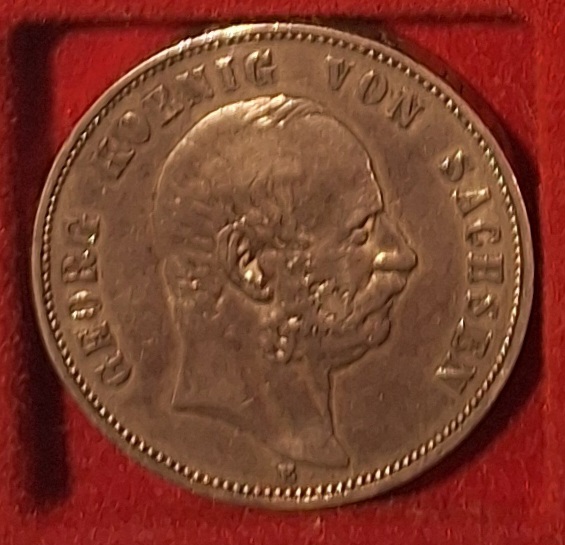  Deutsches Reich, 5 Mark, 1903, Georg König von Sachsen Silber ex.536.298   