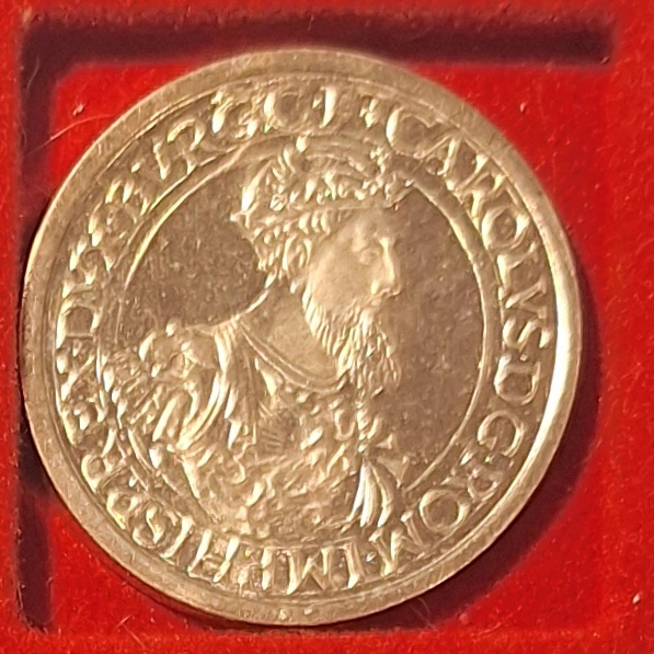  Belgien, 5 ECU, 1987 Karl V. Gedenkausgabe 30 Jahre Römische Verträge Silber   