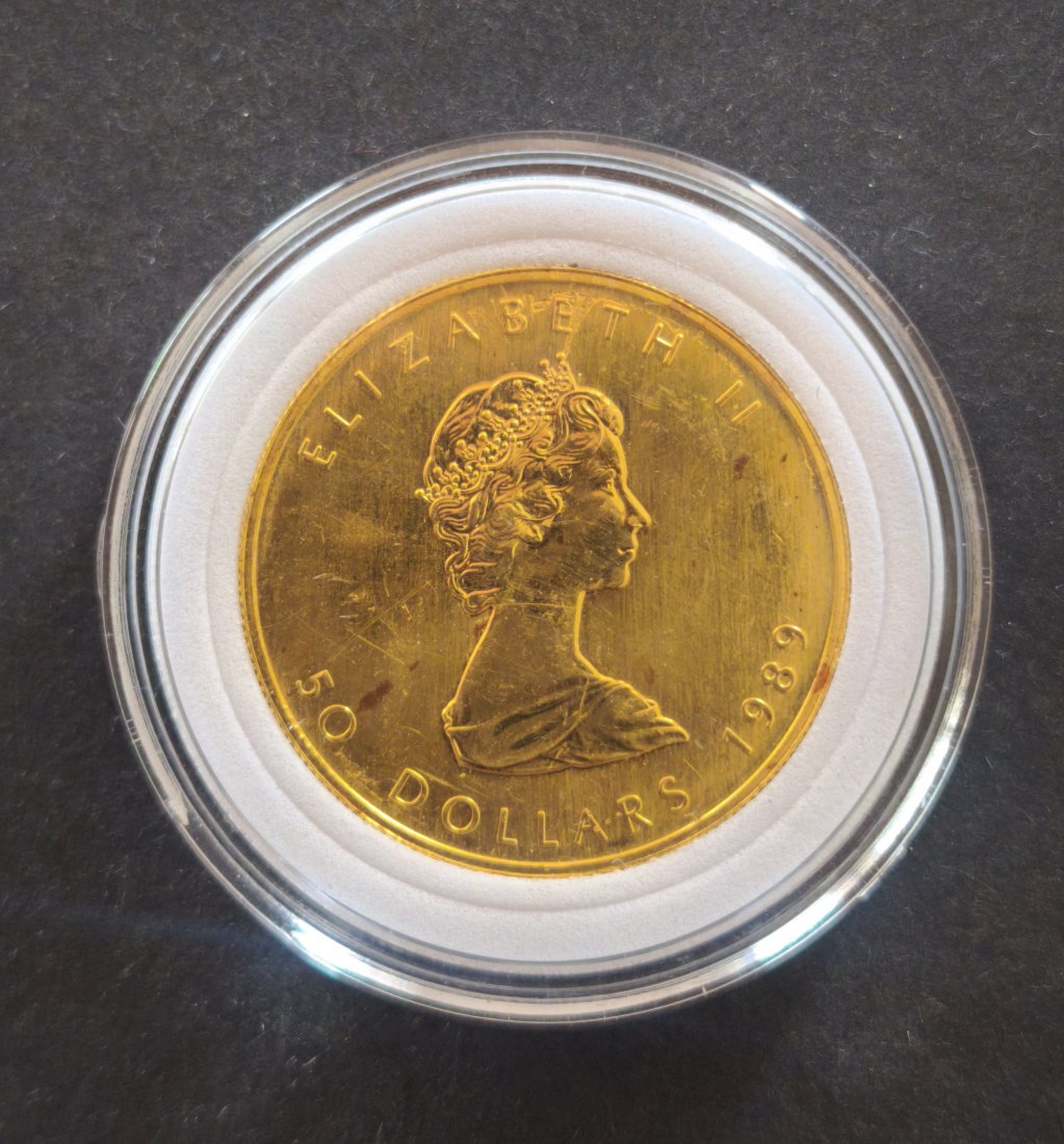  1 Oz Goldmünze - Kanada 50 Dollar 1989 - Ahornblatt   