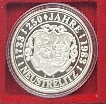  Deutschland Medsille 1983 1000 Jahre Meklenburg 250 Jahre Neustrelitz Silber Start 27   