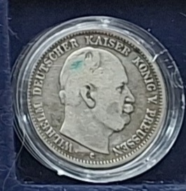  Deutsches Reich, 2 Reichsmark, 1876 Wilhelm DEUTSCHER KAISER KÖNIG V. PREUSSEN Silber   