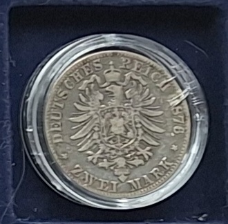  Deutsches Reich, 2 Reichsmark, 1876 Wilhelm DEUTSCHER KAISER KÖNIG V. PREUSSEN Silber   