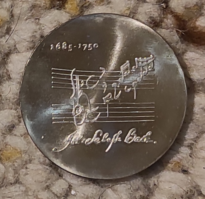  DDR 20 Mark 1975, SILBER, 225. Todestag von Johann Sebastian Bach   