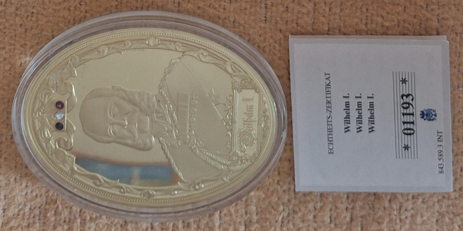 Gigant-Medaille 2015 Kupfer vergoldet mit Svsrovski Die Kaiser des deutschen Reichs ex.9.999   
