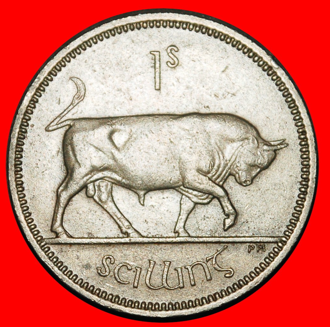 Ⰺ GREAT BRITAIN (1928-1968) NOT SILVER: IRELAND ★ 1 SHILLING 1959 BULL! II B★LOW START ★ NO RESERVE!