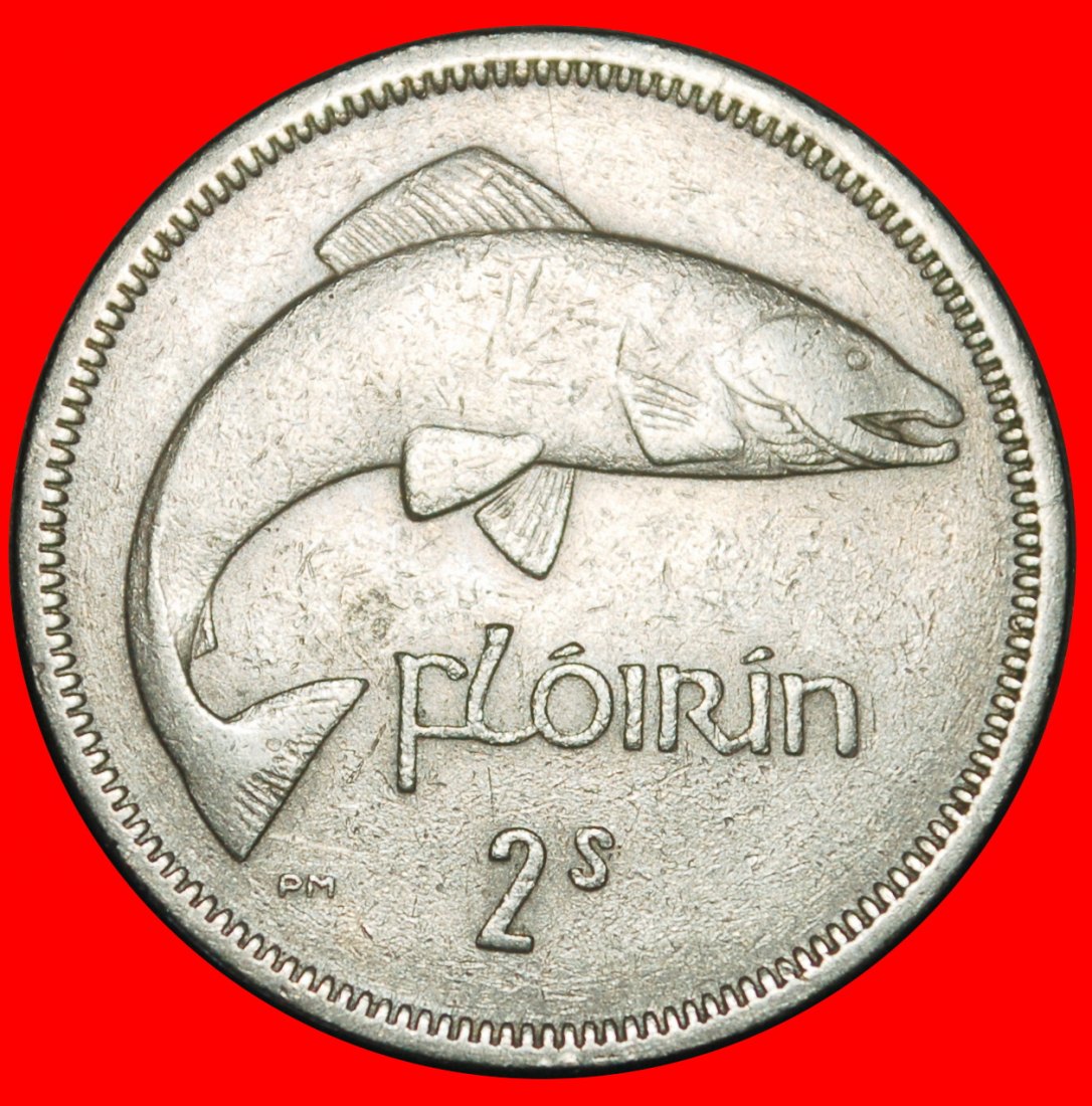 Ⰺ GREAT BRITAIN 1928-1968 NOT SILVER: IRELAND★2 SHILLINGS-FLORIN 1964 SALMON★LOW START ★ NO RESERVE!