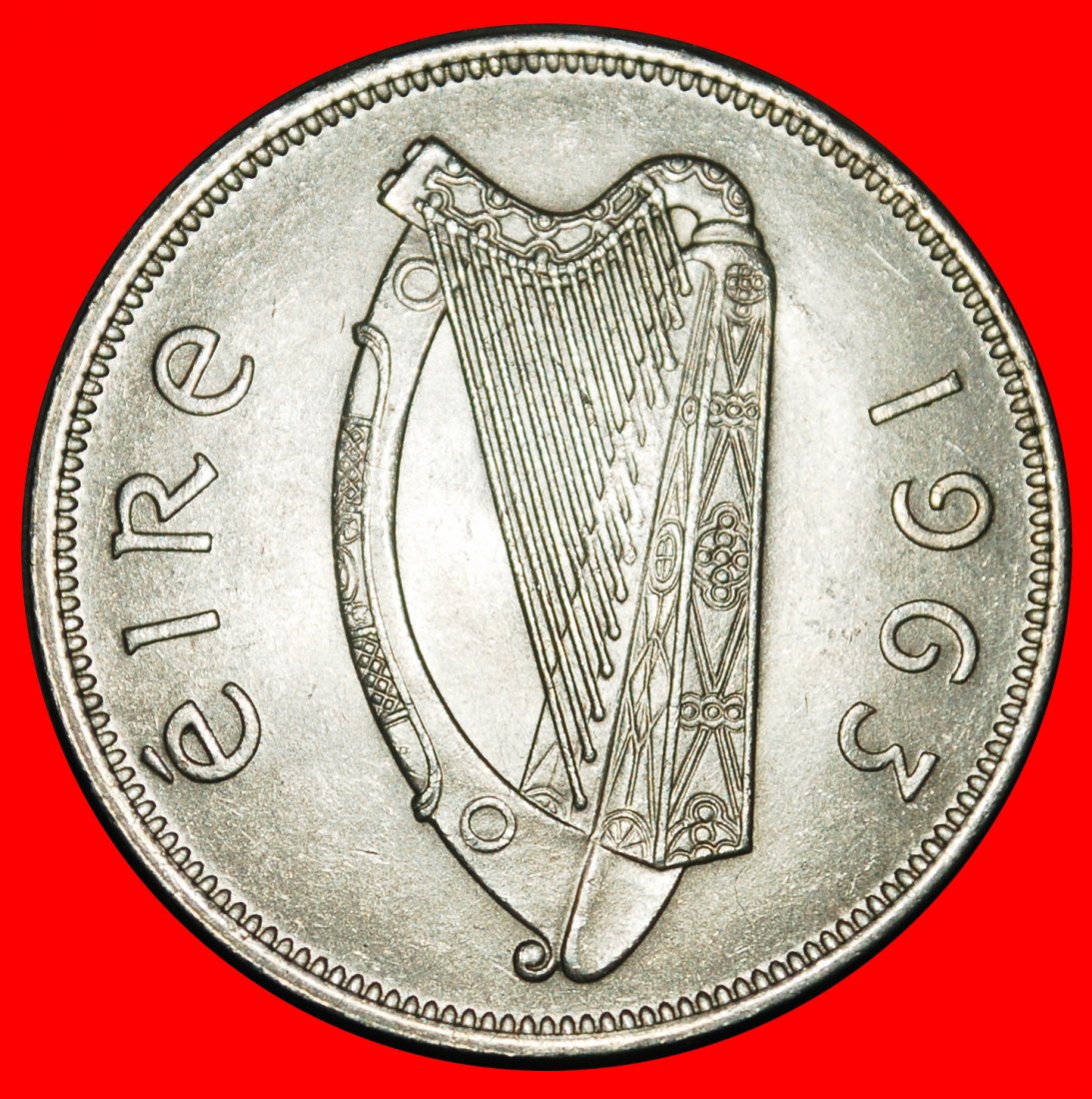  Ⰺ GREAT BRITAIN 1928-1968 NOT SILVER: IRELAND★1/2 CROWN 1963 HORSE★DIES II B★LOW START ★ NO RESERVE!   