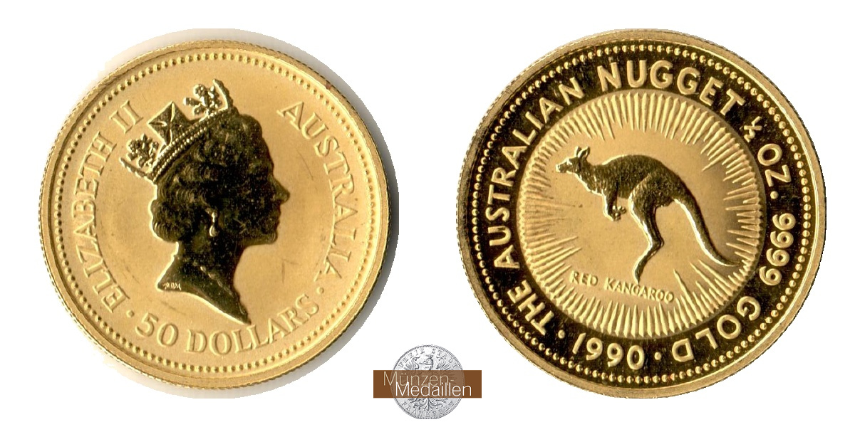 Australien  50 Dollar MM-Frankfurt Feingold: 15,55g Nail-tailed Wallaby 1990 