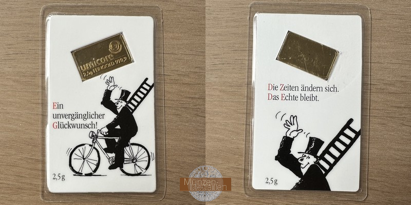  Umicore 2,5g Goldbarren MM-Frankfurt Feingold: 2,5g   