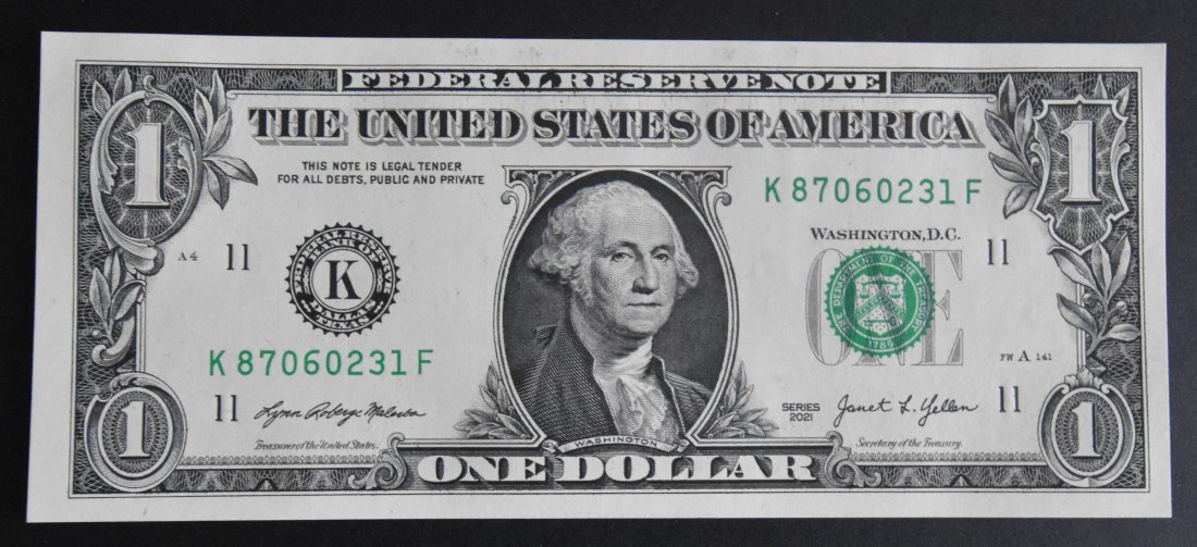USA, Banknote 1 Dollar Serie 2021, FW A 141, UNC