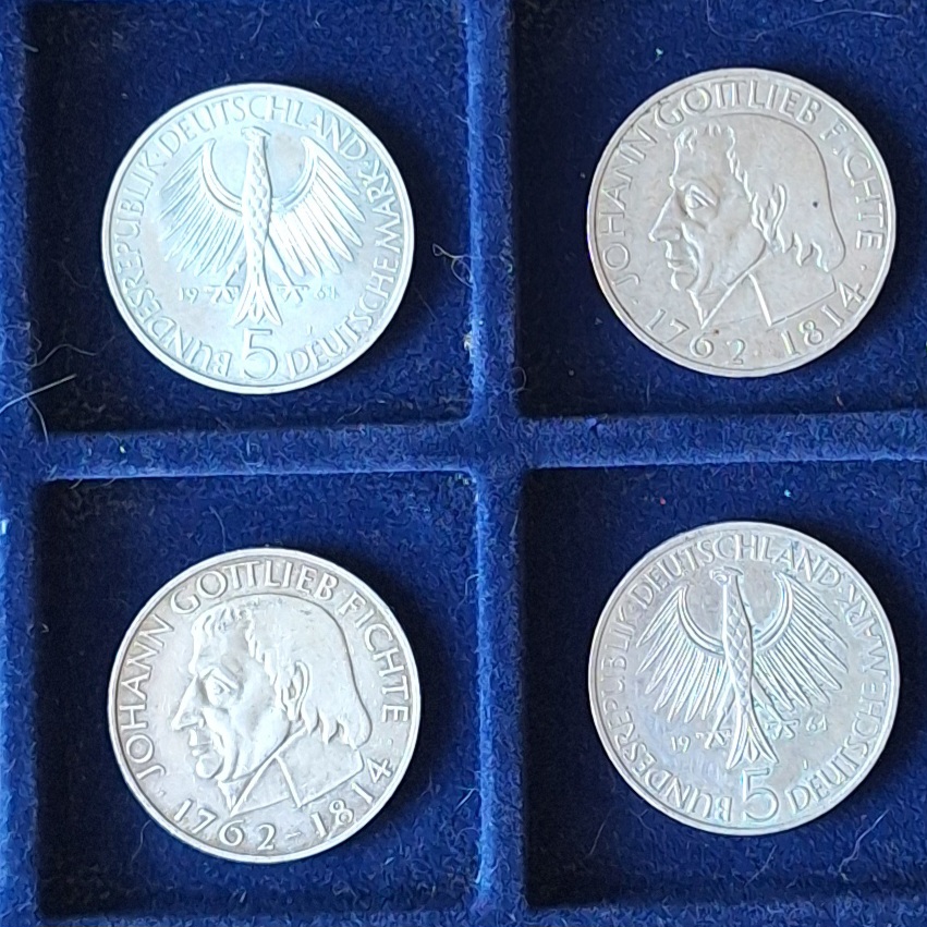  BRD - 5 Mark - 1964 Fichte Serie Ersten fünf Gedenkmünzen Zwei Originale in Silber   