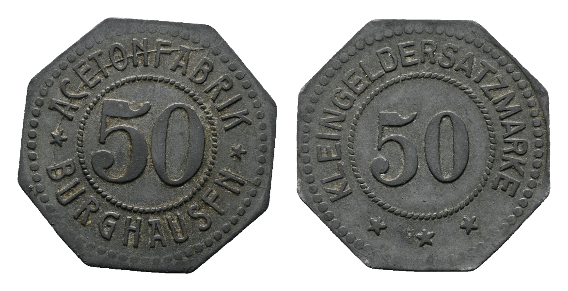  Bayern; Burghausen Acetonfabrik WZ: 50; Kleingeldersatzmarke WZ: 50;  Menzel 4064.3   
