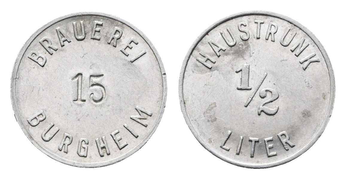  Bayern; Burgheim Brauerei, gepunzt: 15; Haustrunk 1/2 Liter;  Menzel 4071.1   