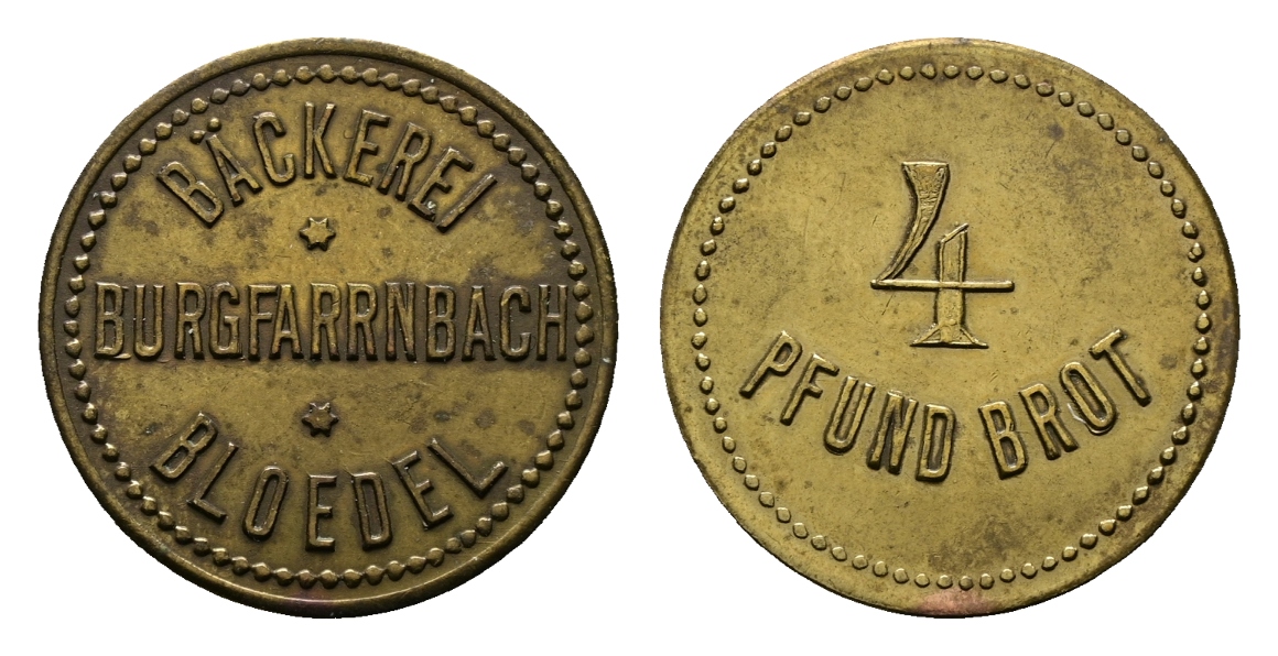  Bayern; Burgfarrnbach Bäckerei Bloedel; 4 Pfund Brot;  Menzel 4058.1   