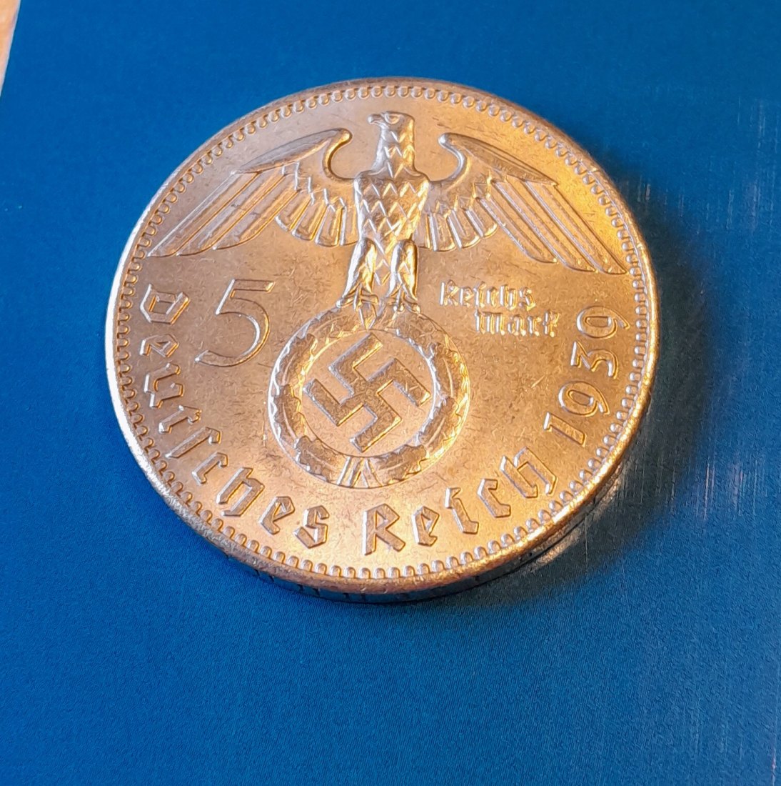  5 DM 1939 G Paul v. Hindenburg mit HK vorzüglich selten   