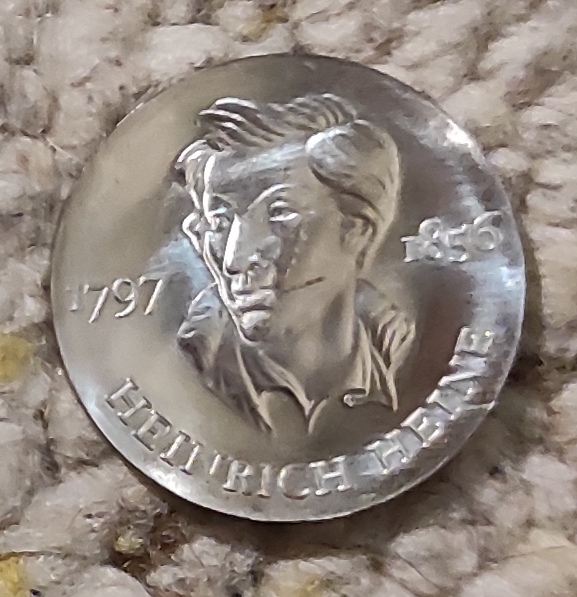  DDR 10 Mark 1972, SILBER, 175. Geburtstag von Heinrich Heine   