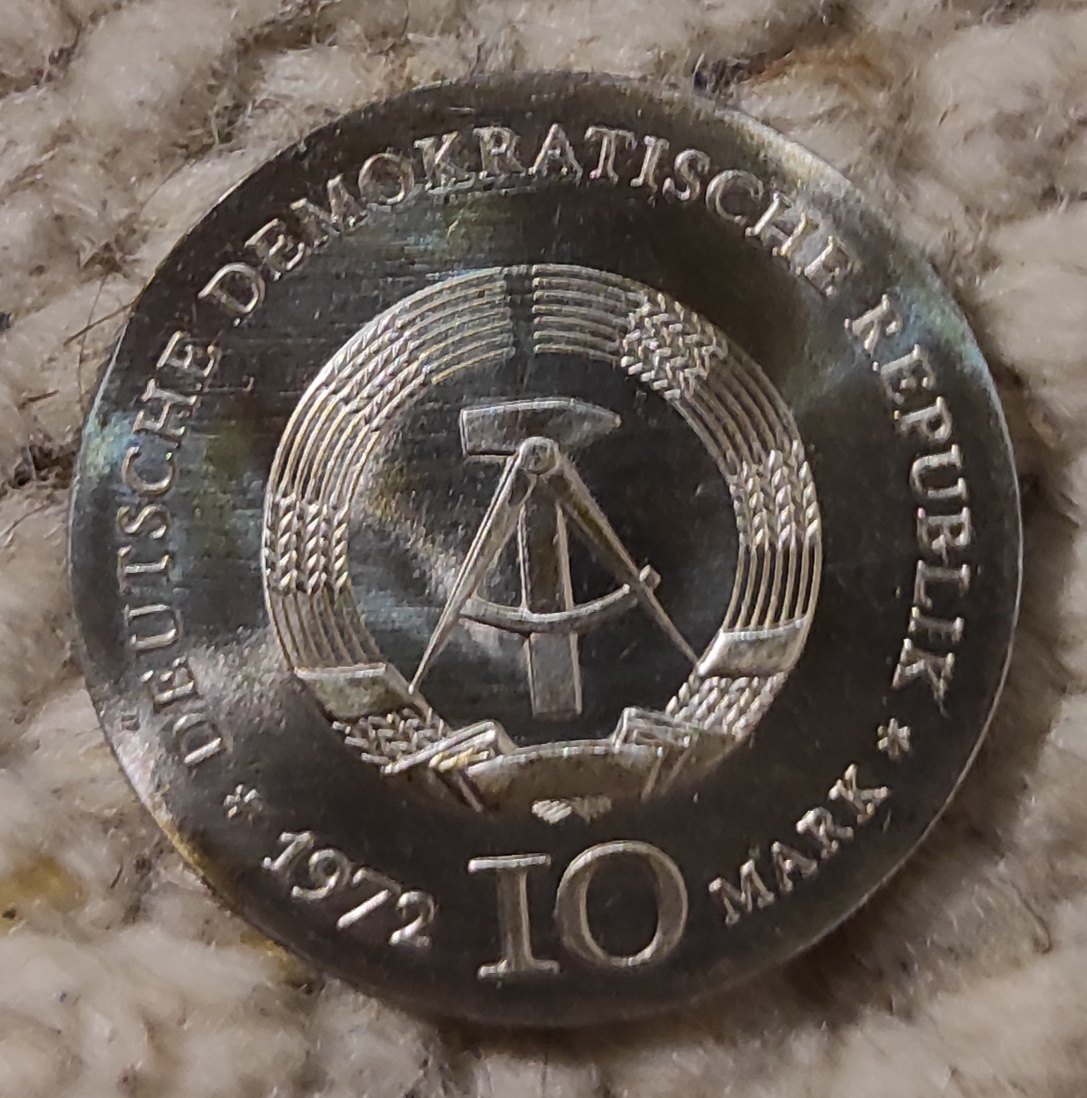  DDR 10 Mark 1972, SILBER, 175. Geburtstag von Heinrich Heine   