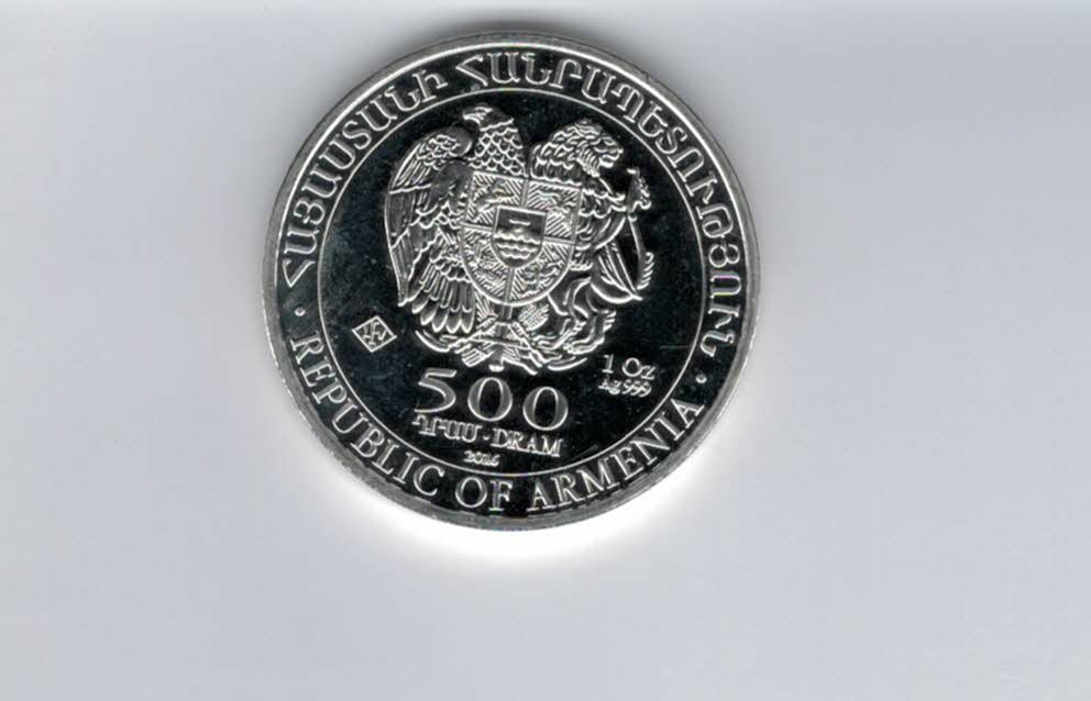  500 Dram 2016 Arche Noah 1 Oz Die 12 berühmtesten Silbermünzen der We Armenien Spittalgold9800 (5455   